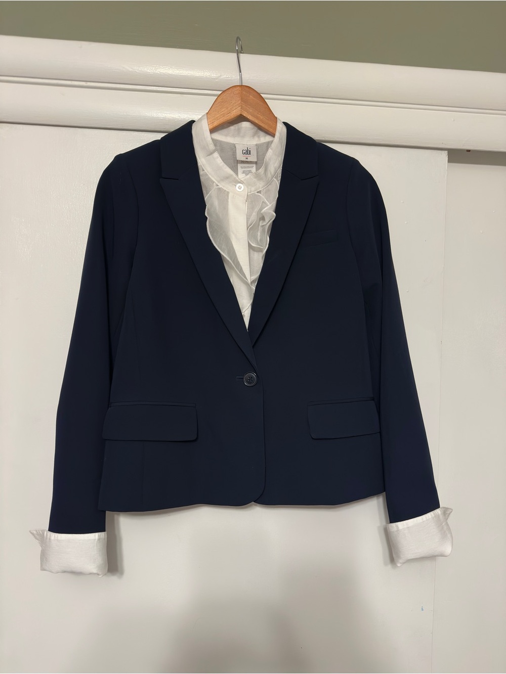 Tommy Hilfiger Blazer Jacket Size 8 Navy Blue Striped Lining
